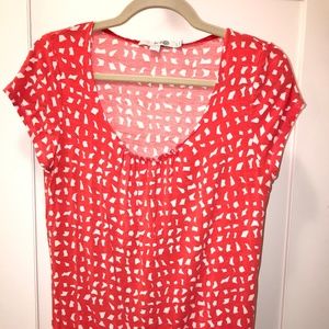 Boden coral / red short-sleeve top size 8